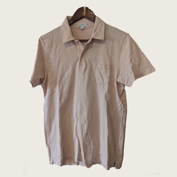 SUNSPEL - Salmon pink cotton polo shirt - Sz M - Picture 1 of 6